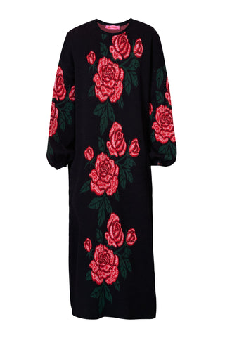 karavan clothing fashion fall winter 25 homecoming collection sybil knitted dress black roses