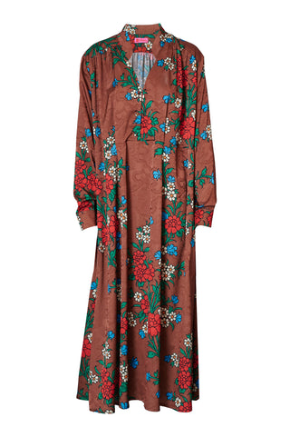 karavan clothing fashion fall winter 25 homecoming collection sylvia dress brown red carnation