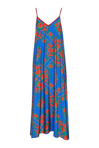 karavan clothing fashion spring summer 26 nai collection tati dress blue triangle roses
