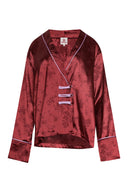 karavan loungewear planet fall winter 26' collection teresa shirt burgundy