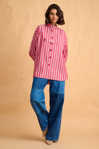 karavan clothing fashion fall winter 25 homecoming collection tessa shirt red white stripes