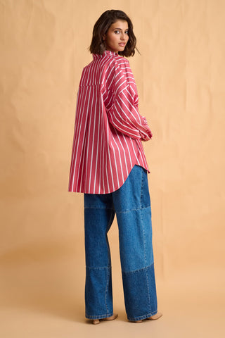 karavan clothing fashion fall winter 25 homecoming collection tessa shirt red white stripes