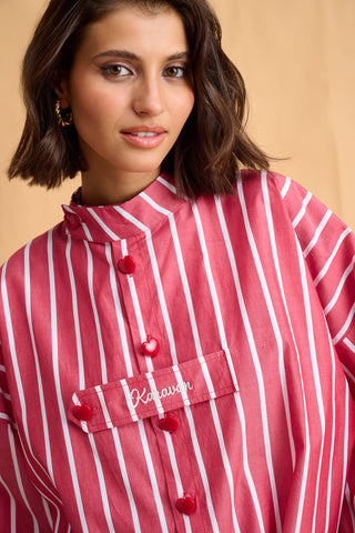 karavan clothing fashion fall winter 25 homecoming collection tessa shirt red white stripes