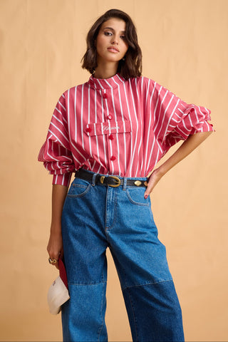 karavan clothing fashion fall winter 25 homecoming collection tessa shirt red white stripes