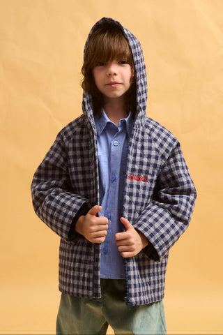 karavan clothing fashion fall winter 25 homecoming rookies collection buster coat checked blue