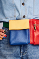 karavan fall winter 26' collection trivia waist bag yellow red blue leather