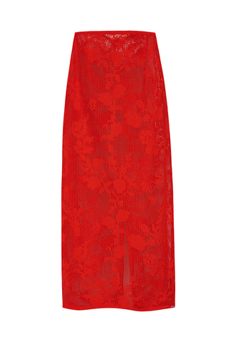 karavan clothing fashion spring summer 26 nai collection trudy knitted skirt red