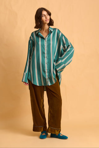karavan clothing fashion fall winter 25 homecoming homeware collection brown stripes shirt