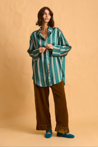 karavan clothing fashion fall winter 25 homecoming homeware collection brown stripes shirt