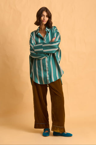 karavan clothing fashion fall winter 25 homecoming homeware collection brown stripes shirt