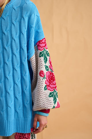 karavan clothing fashion fall winter 25 homecoming collection vera pullover blue floral