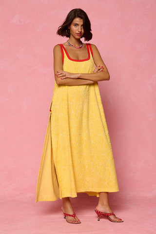 karavan clothing fashion spring summer 26 nai weekendwear collection vesper poncho dress yellow