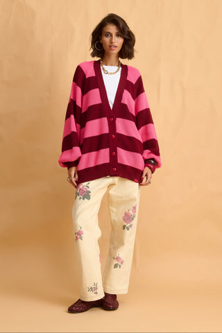 karavan clothing fashion fall winter 25 homecoming collection janice cardigan pink bordeaux