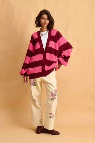 karavan clothing fashion fall winter 25 homecoming collection janice cardigan pink bordeaux