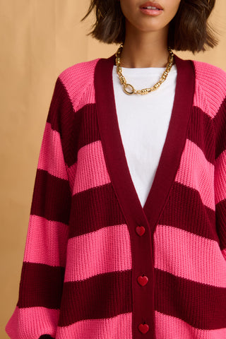 karavan clothing fashion fall winter 25 homecoming collection janice cardigan pink bordeaux