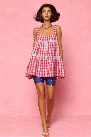 karavan clothing fashion spring summer 26 nai weekendwear collection carrie top red checked