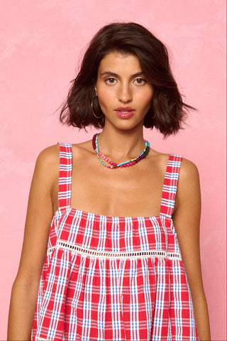 karavan clothing fashion spring summer 26 nai weekendwear collection carrie top red checked