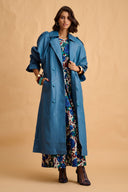 karavan clothing fashion fall winter 25 homecoming collection marlon coat leather blue
