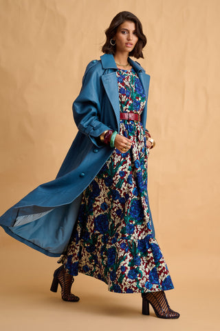 karavan clothing fashion fall winter 25 homecoming collection marlon coat leather blue