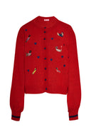 karavan fall winter 26' collection zazil knitted cardigan red