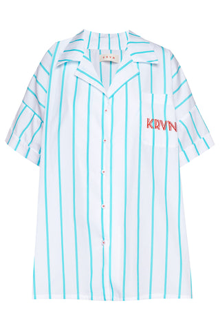 karavan clothing fashion krvn spring summer 26 nai collection zinnia shirt turquoise stripes