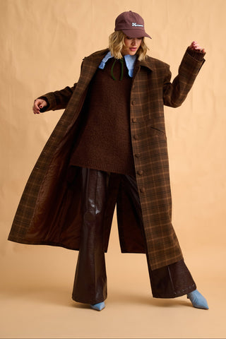 karavan clothing fashion fall winter 25 homecoming collection lupe coat checked brown