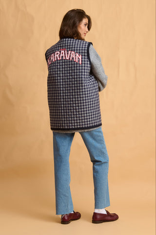 karavan clothing fashion fall winter 25 homecoming collection hazel vest checked blue