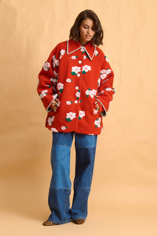 karavan clothing fashion fall winter 25 homecoming collection shiloh coat floral red