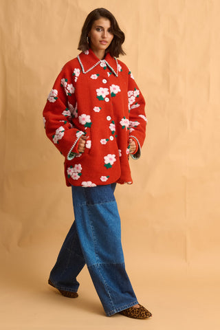 karavan clothing fashion fall winter 25 homecoming collection shiloh coat floral red