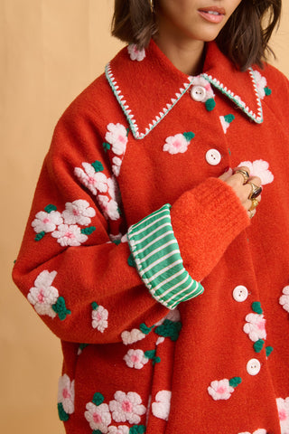 karavan clothing fashion fall winter 25 homecoming collection shiloh coat floral red