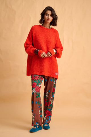 karavan clothing fashion fall winter 25 homecoming collection effie trousers brown red floral