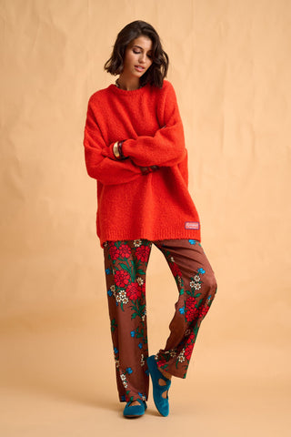 karavan clothing fashion fall winter 25 homecoming collection effie trousers brown red floral