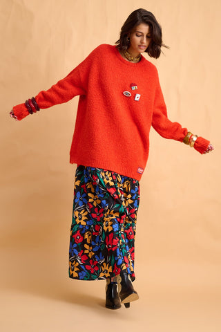 karavan clothing fashion fall winter 25 homecoming collection leona skirt abstract floral black