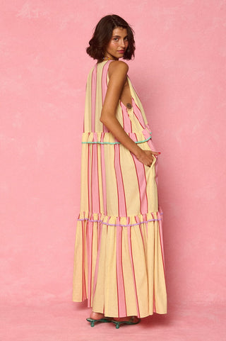 karavan clothing fashion spring summer 26 nai weekendwear collection zosia dress pink yellow stripes