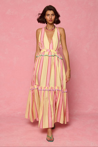karavan clothing fashion spring summer 26 nai weekendwear collection zosia dress pink yellow stripes