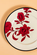 Porcelain Dessert Plate (Floral Cream)
