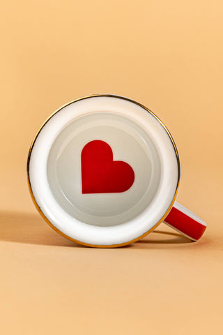 Mini Porcelain Mug (Stripes Red)
