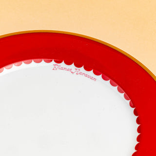Porcelain Dessert Plate (Red)