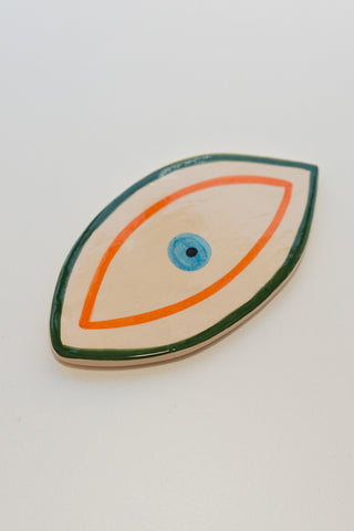 Serving Tray / Decorative Eye (Orange/Green)